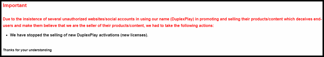 Why DuplexPlay application stopped working? What are alternatives?