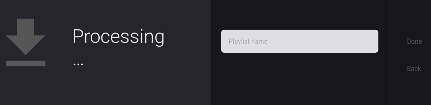 playlist  data is being pulled from the server and prepared.