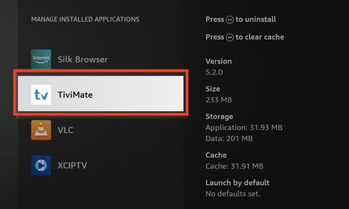 selecting tivimate