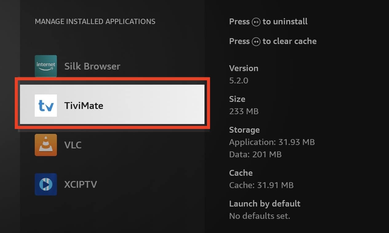 selecting tivimate