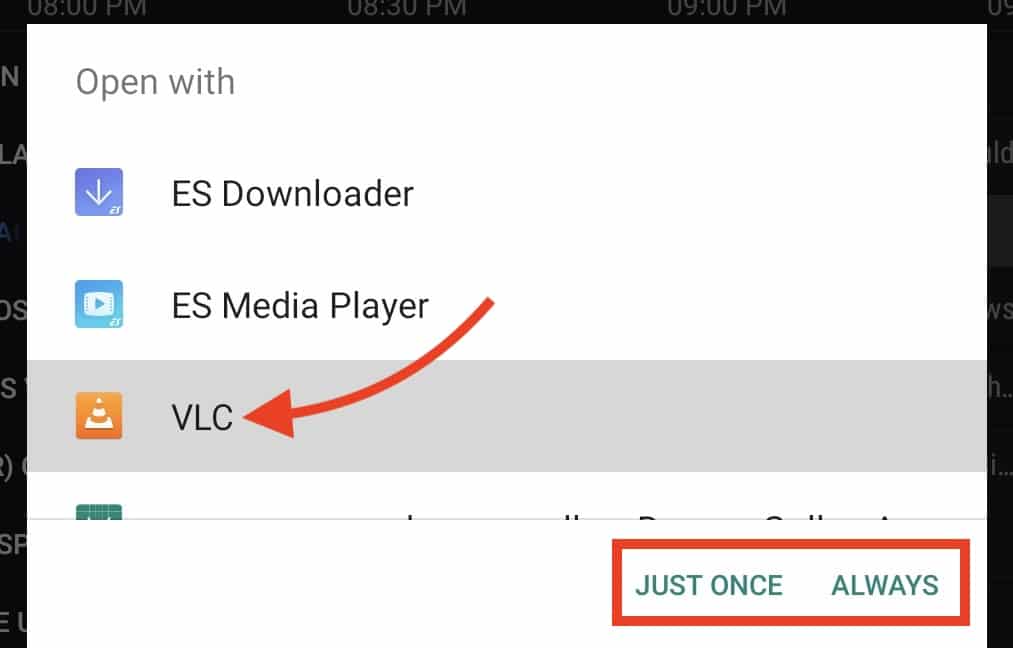 external player section of tivimate on amazon fire tv stick