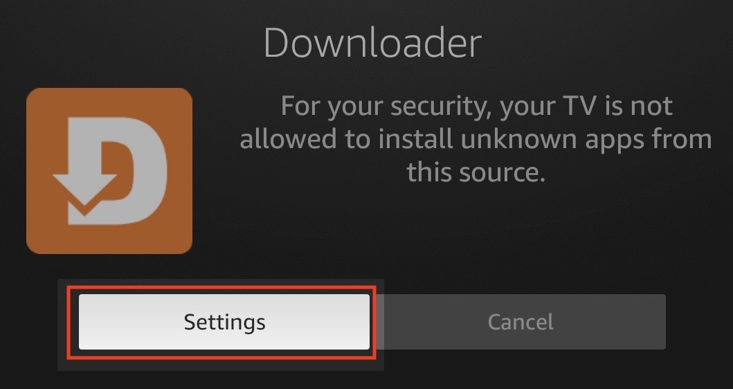 amazon security prompting for installation of unknown apps.