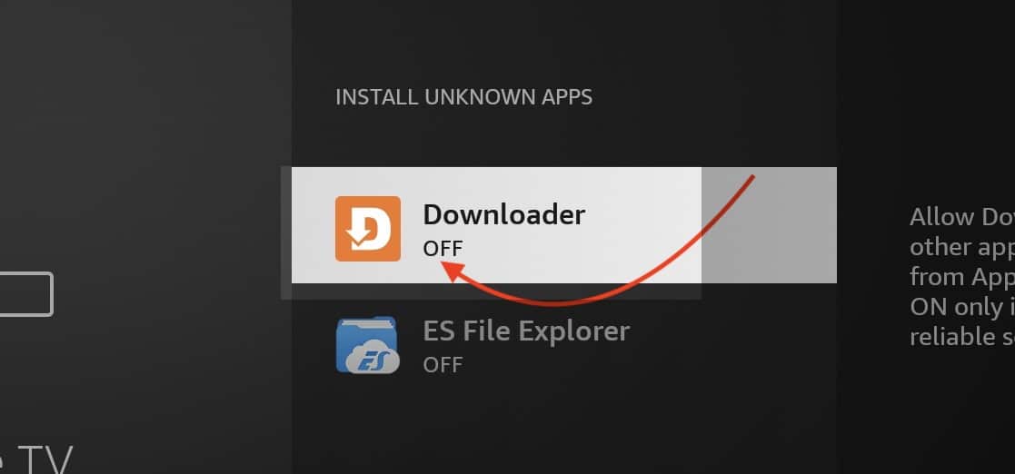 enabling installation permission of unknown apps for downloader