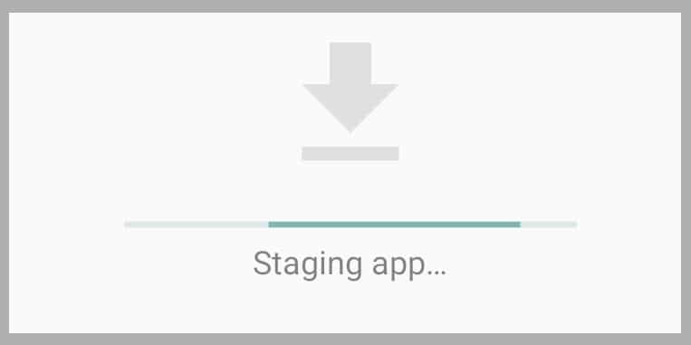 Application installation staging step.