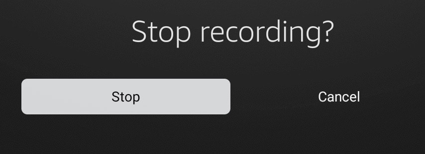 confirming the stop of the  recording