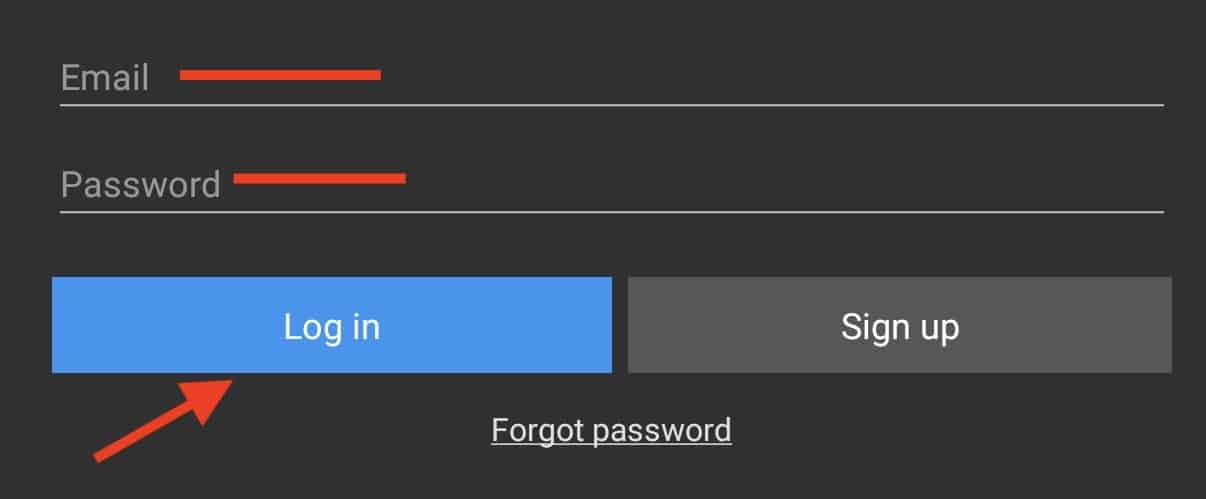 login form on tivimate