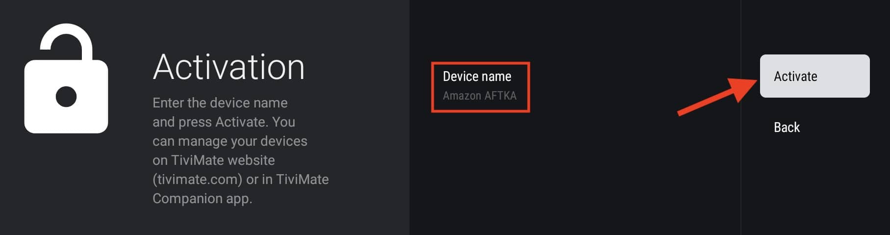 activating the license on the app.