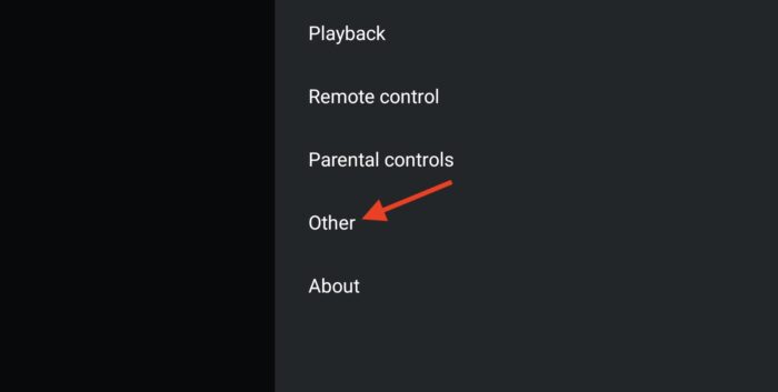 clicking other from right column