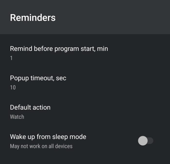 reviewing tivimate reminders settings