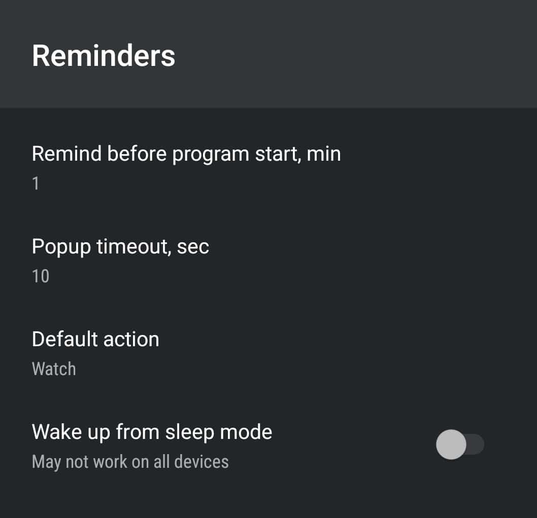 reviewing tivimate reminders settings