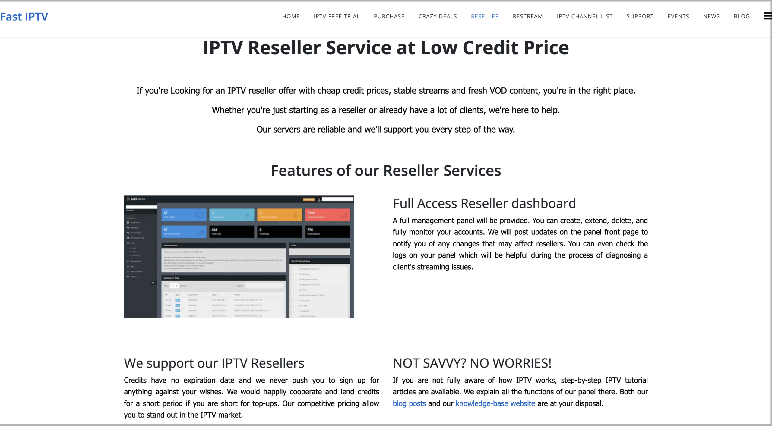 fast iptv reseller program great offers for panel with cheap credits