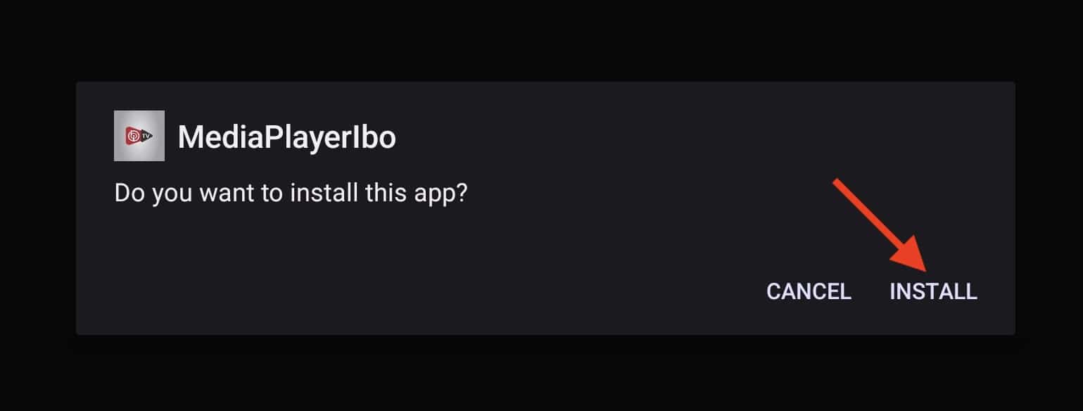 confirming the installation of IBO player