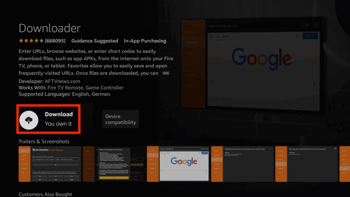 downloading and installing IBO player android version of amazon fire tv stick