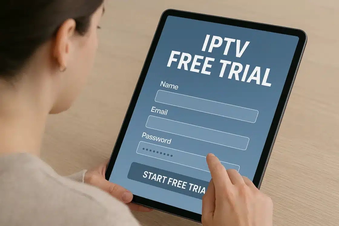 submitting a free trial request on a website