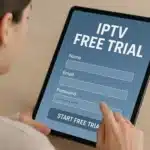 submitting a free trial request on a website