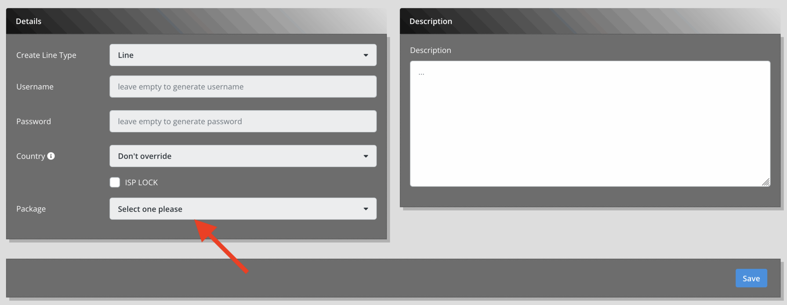 adding details of the iptv account.