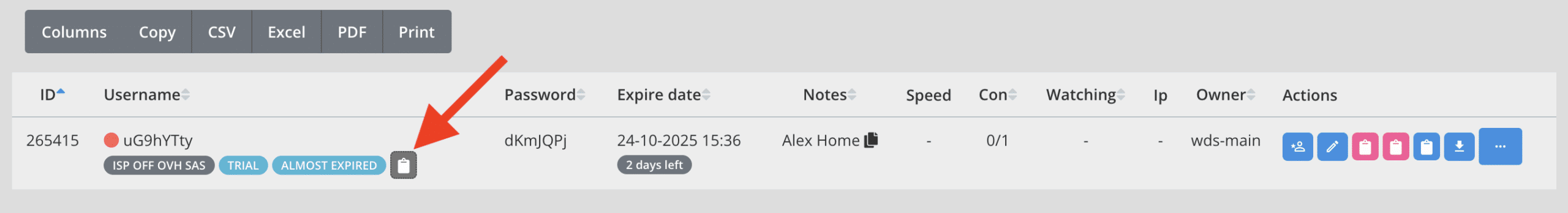 account created and added to the overview list
