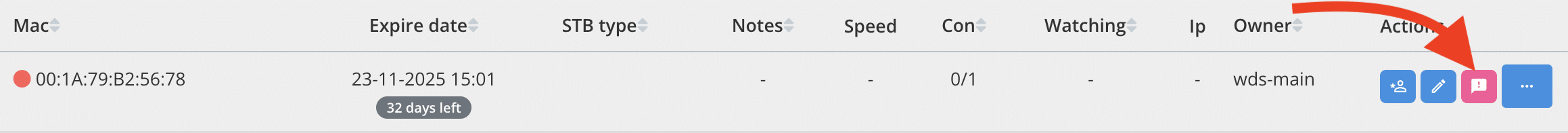 mag mac address has been added to the panel